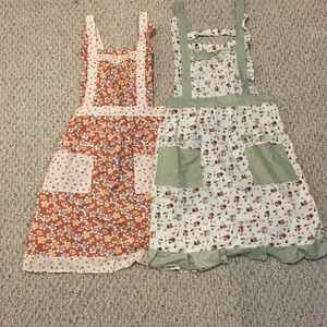 New set of 2 floral print women’s kitchen apron XS